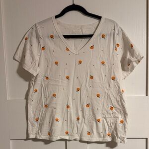 Old Navy White Tee with Orange Print